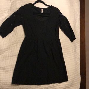 black floral lace dress